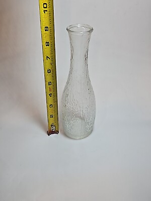 #ad #ad *FTD Glass 9.25” Bud Vase Ribbed Tree Bark Design Decor $12.99