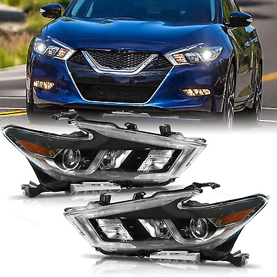 Fit For 2016 2018 Nissan Maxima S SL SV LED DRL Projector Headlights Lamps Pair $259.80
