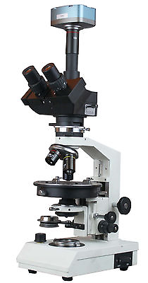 #ad Trinocular Polarizing Microscope Bertrand Lens 1λ 1 4λ Retarder w 5Mp Camera $799.00