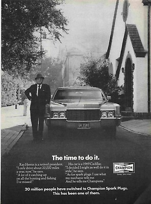 #ad 1969 Cadillac Champion Spark Plugs 1970#x27;S Print Advertisement $6.24