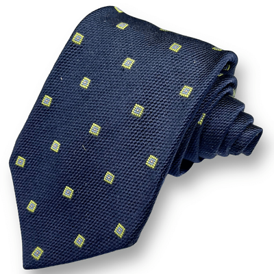 #ad BROOKS BROTHERS Men’s Designer Blue Green Square Geometric Cotton Silk Tie $18.75