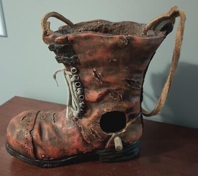 #ad Earthy Hobo Boot Combo BIRDHOUSE amp; FEEDER Resin Leather Laces $18.00