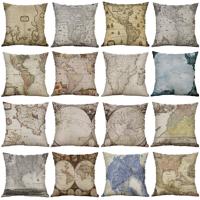 #ad Old nautical map Throw Pillow Case Cushion Cover Home Decorative 18 X 18 Inch $3.99