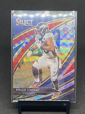 #ad 2019 Select Football Phillip Lindsay Tri Color Field Level 99 Parallel SP $3.00
