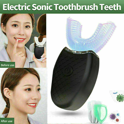 #ad Adult Sonic Electric Toothbrush U Shaped 360 Degrees Teeth Whitening Toothbrush $19.88