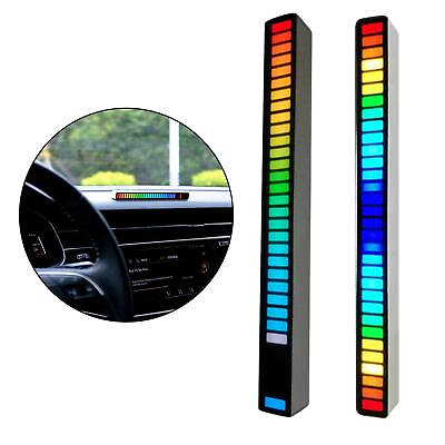 #ad 32 LEDs Voice Activated Rhythm Car Interior RGB Colorful Tube Fairy LED Lights $20.78