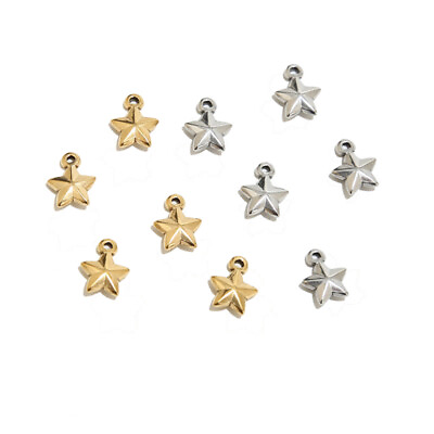 #ad 20pcs Stainless Steel Star Charm Pendant for DIY Earring Necklace Jewelry Making $5.99