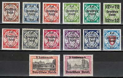#ad Germany Danzig 1939 MNH Mi 716 729 Sc 241 254 Surcharged in Black set ** LUXE ** $132.00