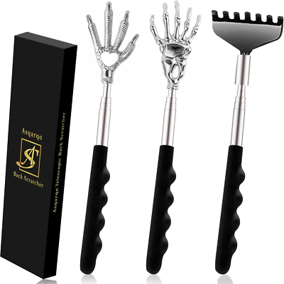 #ad 3 Pack Telescopic Back Scratcher Stainless Steel Back Scratchers with Pretty Box $9.29