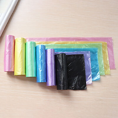 #ad 5Rolls 100pcs Rubbish Garbage Bag Durable Disposable Clean up Plastic Trash Bags $9.13