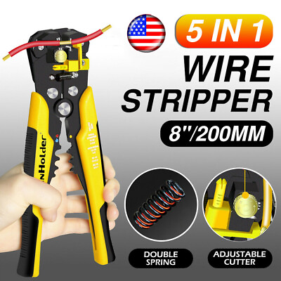 #ad WinHolder 8#x27;#x27; Wire Stripper Cutter Crimper Tool Self Adjusting Insulation $13.29