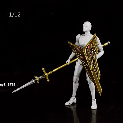 #ad 1 12 Warrior Ancient Tactical Spear Lance Pike amp; Shield F 6#x27;#x27; Action Figure Body $14.99
