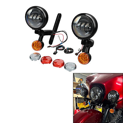 #ad 4.5quot; Passing Fog Light Turn Signals Bracket Fit For Harley Road King 97 13 11 12 $149.99