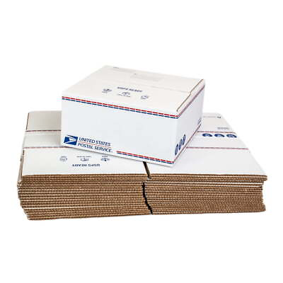 #ad USPS Brand Recycled Shipping Boxes 12L x 12W x 5.5H White 20 Count $29.51