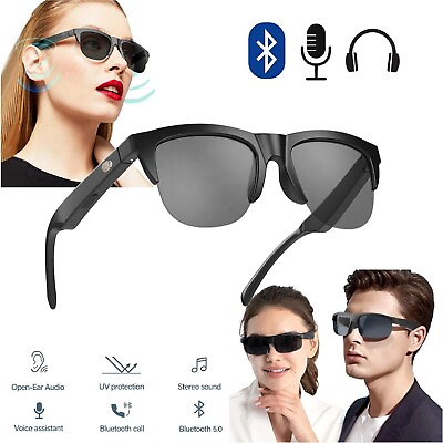 #ad Smart Glasses Bluetooth Music Headset Wireless Audio Sports Sunglasses $17.89