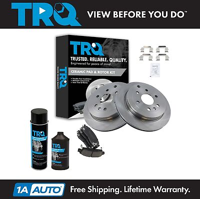 #ad TRQ Rear Premium Posi Disc Brake Pad amp; Rotor Kit w Chemicals for GM SUV Truck $134.95