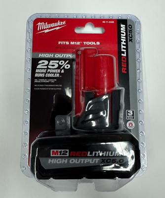#ad #ad Milwaukee 48 11 2450 M12 RedLithium HIGH OUTPUT 5.0Ah XC5.0 Battery Pack $64.00