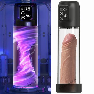 #ad Electric Penis Pump Vacuum Digital Recharge Male Men Penis Enlarger Growth ED $34.99