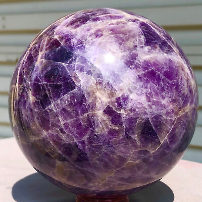 #ad 5.05lb Natural Dreamy Amethyst Sphere Quartz Crystal Ball Reiki Healing $188.00