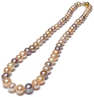 #ad Fabulous Multi Colors 7 7.5mm Cultured Round Pearl 18quot; Hand Knotted Necklace $84.99