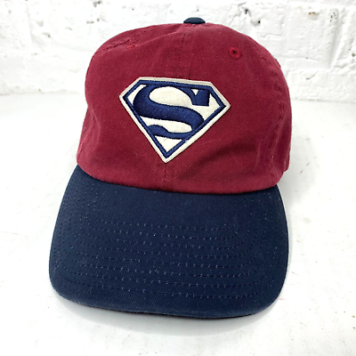 Warner Bros Studio Store Superman Hat Maroon Blue Strapback Cap $14.95