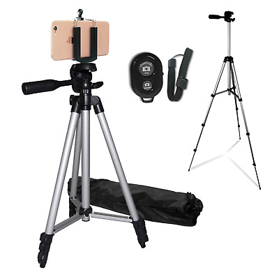 51quot; Studio Light Weight Tripod Stand with Phone Mount Bluetooth Remote NEW US $23.51
