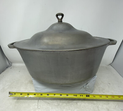 #ad Vintage Six Quart Majestic Cookware Aluminum Dutch Oven Roaster Pan Pot W Lid $29.97