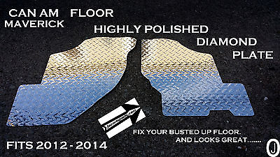 #ad CAN AM MAVERICK Aluminum Tread Bright Diamond Plate Floor covers 2012 16 $77.95