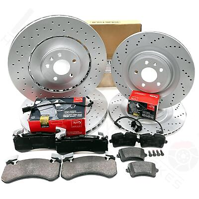 #ad FOR AUDI S8 FRONT REAR DRILLED PERFORMANCE BRAKE DISCS APEC PADS 400mm 356mm GBP 1249.99