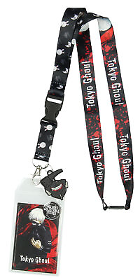 Tokyo Ghoul Ken Kaneki Lanyard ID Holder With Mask Rubber Charm And Sticker $9.95