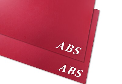 #ad Pack of 2 RED ABS PLASTIC SHEET 1 8quot; x 12quot; x 12” Textured Vacuum Thermoforming $11.19
