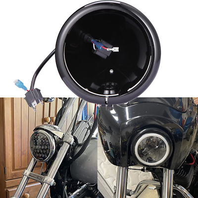 #ad Black Motorcycle 5.75 inch Housing Bucket Holder 5 3 4#x27;#x27; Headlight Mount Bracket $34.76