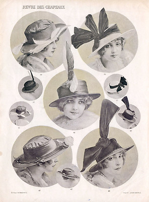 18x24quot; CANVAS Decor.Room design art print.Nouveau French fashion hats.6166 $45.00