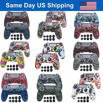 Anti slip Silicone Cover Case Set Protector Skin8 Thumb Grip for PS4 Controller $8.86