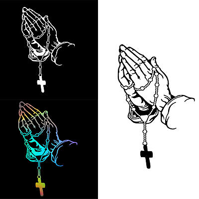 #ad 2X Personality rosary gesture car sticker Car sticker personality funny sticker $10.36