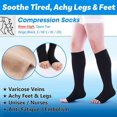 #ad Grade II Compression Socks Women Men Support Stockings Circulation Nurse Teacher $25.00