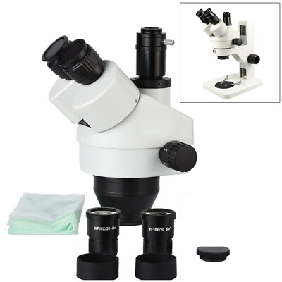 #ad 7X 45X Simul focal Trinocular Zoom Stereo Microscope Head with CTV CCD Adapter $201.88