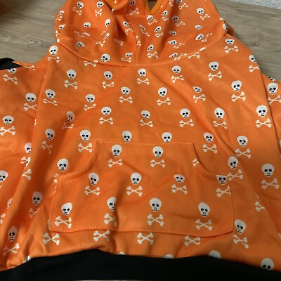 #ad #ad 📀 Skull amp; Crossbones Halloween Dog Hoodie Orange Large $15.99