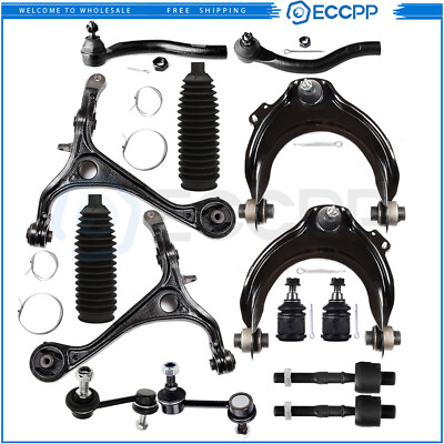 14x Fits 2003 2007 Honda Accord Front Lower Upper Control Arms Tie Rod End Kit $133.18