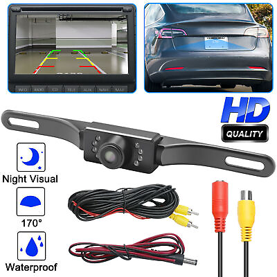 170° Car Rear View Reverse Backup Parking Camera HD Night Vision Waterproof 7LED $8.99