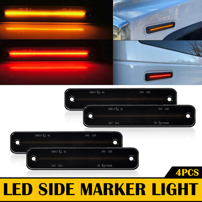 #ad 4pcs For HUMMER H2 03 09 Smoked LED Fender Lamp Side Marker Light Waterproof QLL $39.99