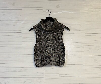 #ad Gianni Bini sweater womens size extra small turtleneck sleeveless gray stretch $9.95