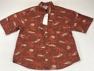 #ad Columbia Sportswear Company Mens Copper Beach Print Button Shirt Size Large NWT $29.99