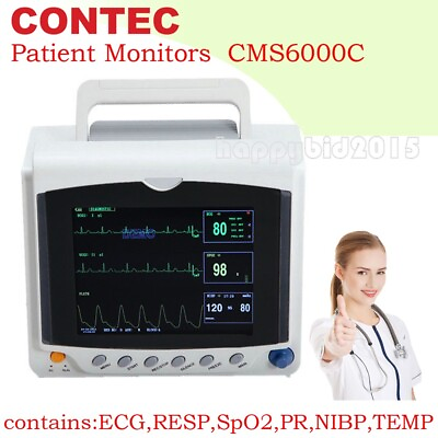 ICU 6 Parameter Vital Signs Patient Monitor Cardiac Machine ECGRESPSpO2NIBP $459.00