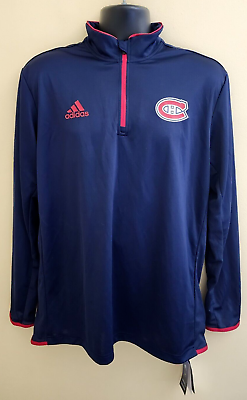 #ad Montreal Canadiens Adidas Climalite NHL Hockey Pullover NWT Size L $50.00
