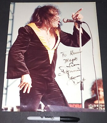 #ad Amazing AUTOGRAPHED RONNIE JAMES DIO PHOTO large 11x14 Rainbow Black Sabbath 70s $345.00
