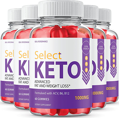 #ad 5 Pack Select Ketos Gummies Ketos Select ACV Ketos Gummies Supplement 300 Gum $79.95