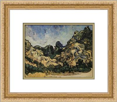 #ad Vincent Van Gogh Mountains at Saint Remy Newly Custom Framed Print $65.00