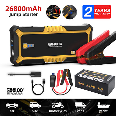 GOOLOO GP4000 Jump Starter SuperSafe 12V Lithium Jump Box Car Starter Portable $89.99