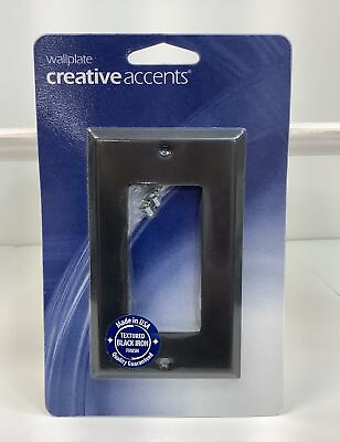 #ad Creative Accents Lighting Plate Rocker Switch Wall Plate Black Iron 9BI117 $7.99